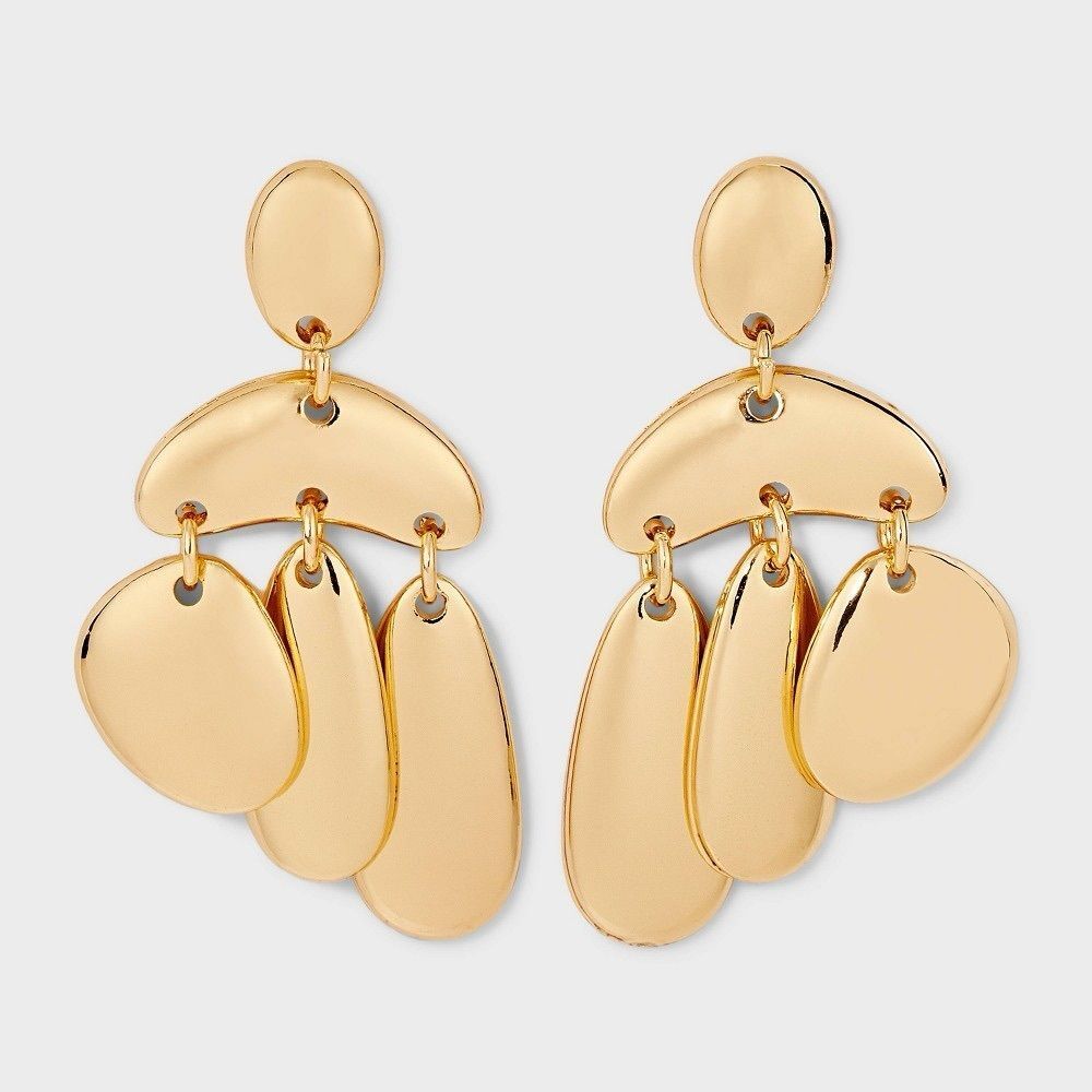 Universal Thread Abstract Gold Dangle Statement Earrings Boho Whimsigoth Chic